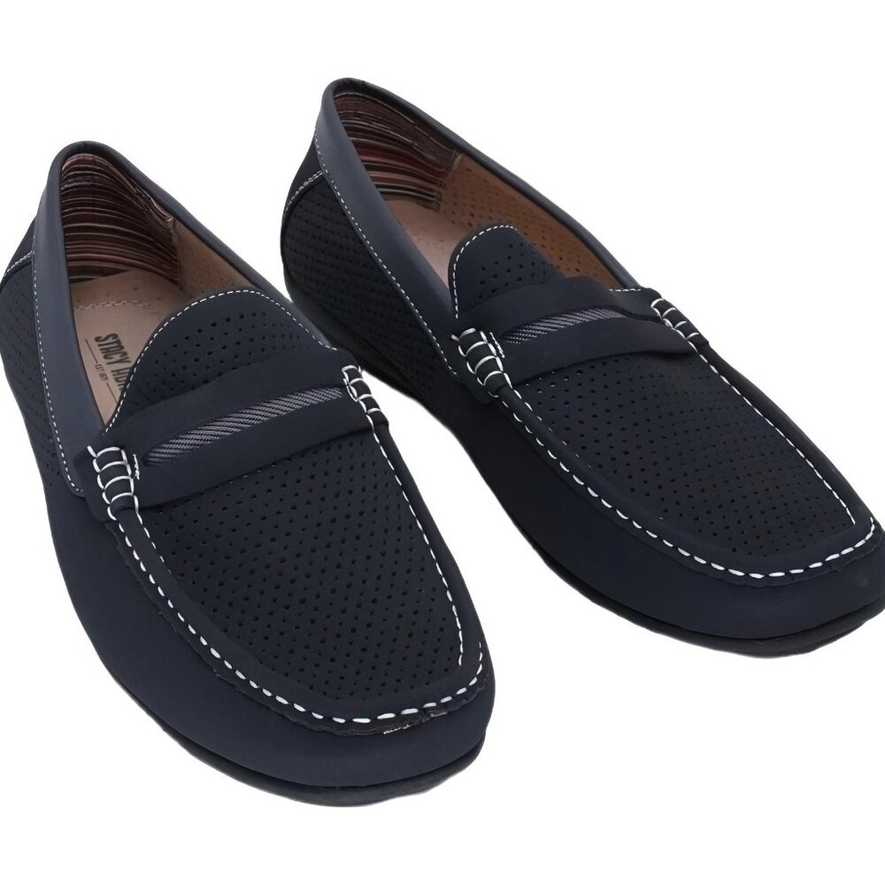 Stacy Adams Corby Moc Toe Saddle Loafers Navy US 12M